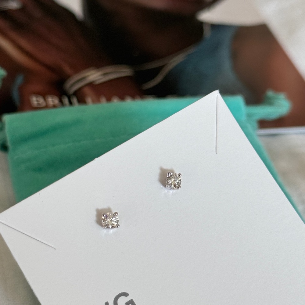 Elegant 14K White Gold Lab Diamond Earrings